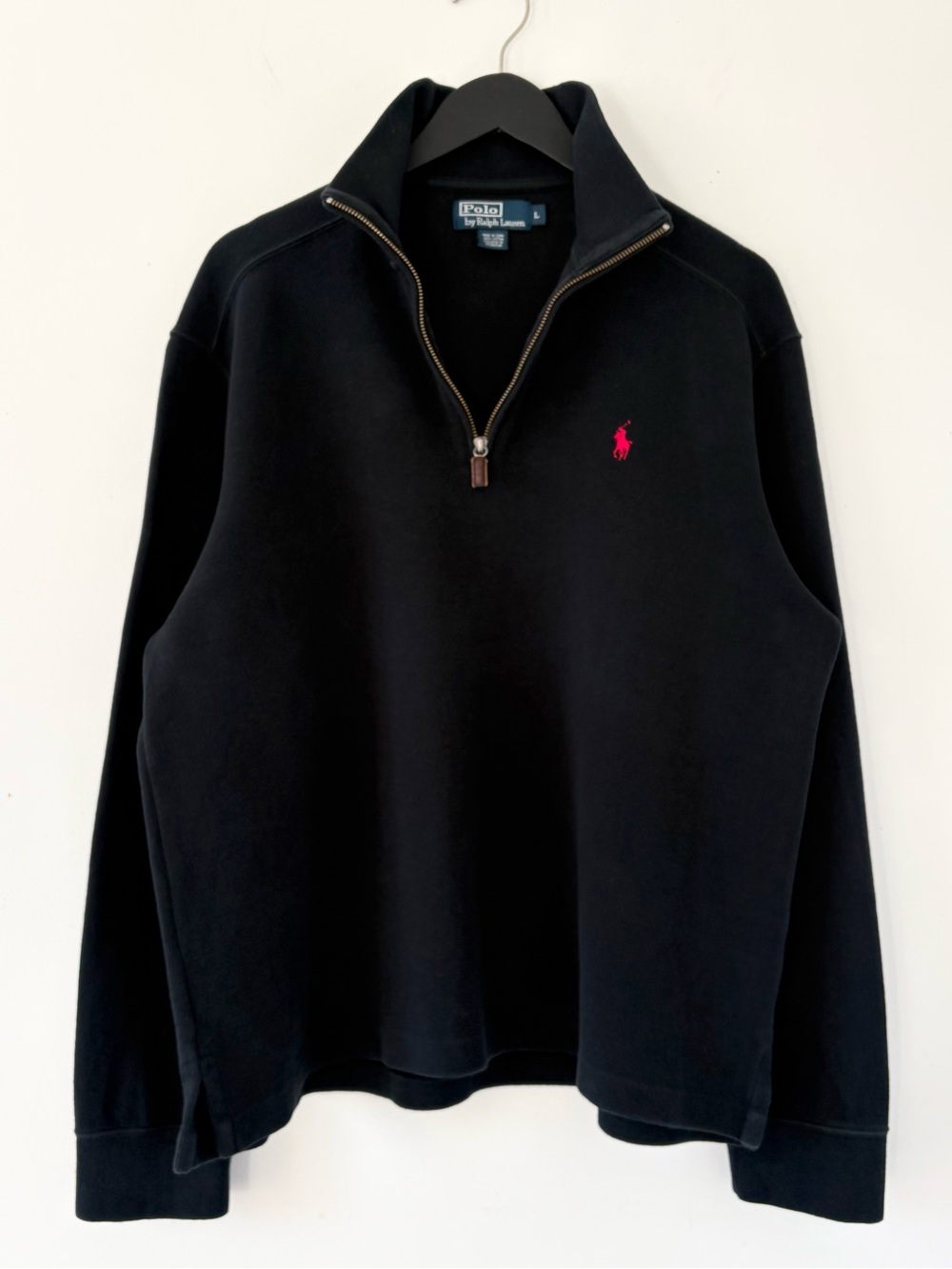 90s Vintage Polo Ralph Lauren 1/4 zip Mock Neck100% Cotton Sweater / pullover